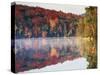 New York, Adirondack Mts, Sugar Maples and Fog at Heart Lake in Autumn-Christopher Talbot Frank-Stretched Canvas