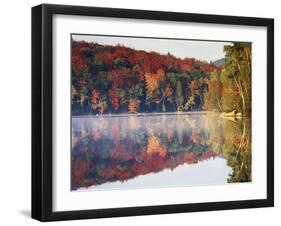 New York, Adirondack Mts, Sugar Maples and Fog at Heart Lake in Autumn-Christopher Talbot Frank-Framed Photographic Print