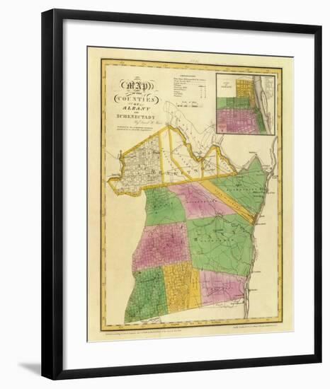 New York: Albany, Schenectady Counties, c.1829-David H^ Burr-Framed Art Print