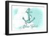 New York - Anchor - Teal - Coastal Icon-Lantern Press-Framed Art Print