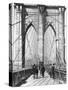 New York and Brooklyn Bridge-George P. Hall-Stretched Canvas