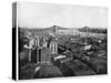 New York and the Brooklyn Bridge, Late 19th Century-John L Stoddard-Stretched Canvas