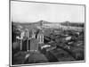 New York and the Brooklyn Bridge, Late 19th Century-John L Stoddard-Mounted Giclee Print