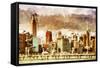 New York Architecture III - In the Style of Oil Painting-Philippe Hugonnard-Framed Stretched Canvas