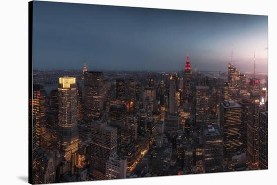 New York at Dusk-David Martin Castan-Stretched Canvas