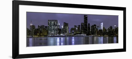 New York at Night Panorama-null-Framed Art Print