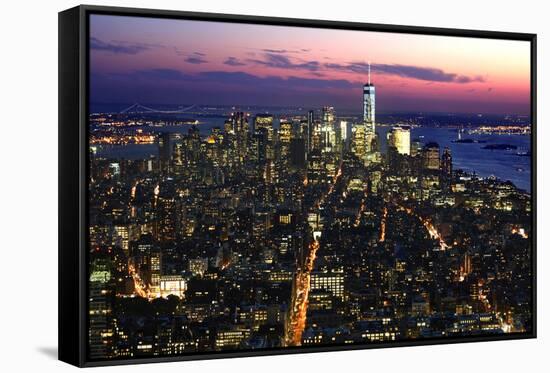 New York at Night VIII-James McLoughlin-Framed Stretched Canvas