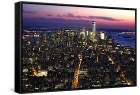 New York at Night VIII-James McLoughlin-Framed Stretched Canvas