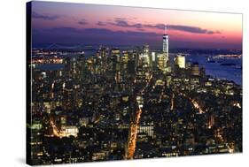 New York at Night VIII-James McLoughlin-Stretched Canvas