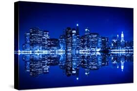 New York at Night with Blue Hue-Evgeny_D-Stretched Canvas