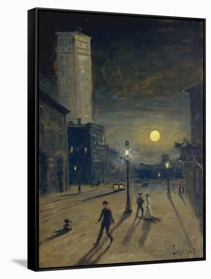 New York at Night-Louis Michel Eilshemius-Framed Stretched Canvas