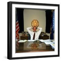 New York Attorney General Eliot Spitzer in His Manhattan Office at 120 Broadway-null-Framed Photographic Print