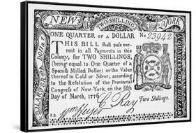 New York Banknote, 1776-null-Framed Stretched Canvas