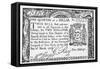 New York Banknote, 1776-null-Framed Stretched Canvas