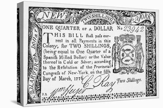 New York Banknote, 1776-null-Stretched Canvas