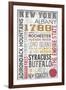 New York - Barnwood Typography-Lantern Press-Framed Art Print