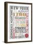 New York - Barnwood Typography-Lantern Press-Framed Art Print