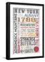 New York - Barnwood Typography-Lantern Press-Framed Art Print