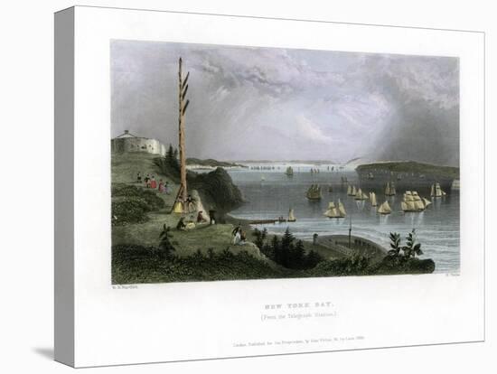 New York Bay as Seen from the Telegraph Station, USA, 1838-R Wallis-Stretched Canvas