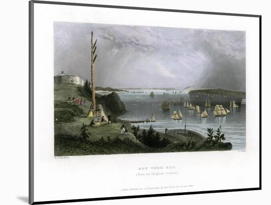 New York Bay as Seen from the Telegraph Station, USA, 1838-R Wallis-Mounted Giclee Print