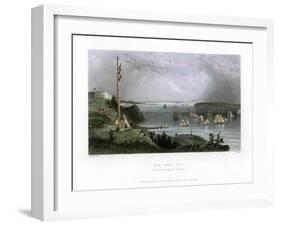 New York Bay as Seen from the Telegraph Station, USA, 1838-R Wallis-Framed Giclee Print