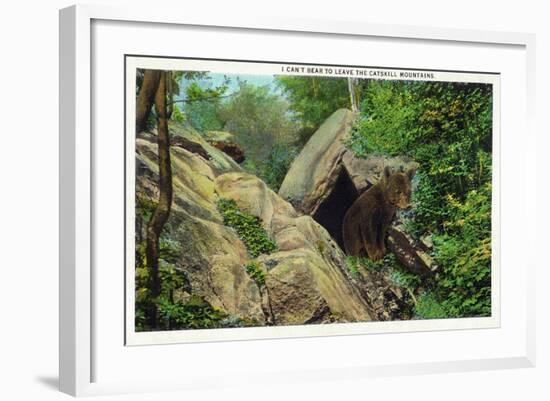 New York - Bear in the Catskill Mountains-Lantern Press-Framed Art Print