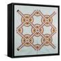New York Beauty Coverlet, American, Pieced, Quilted and Appliqued Cotton, Circa 1870-null-Framed Stretched Canvas