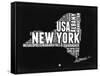 New York Black and White Map-NaxArt-Framed Stretched Canvas