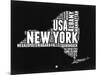 New York Black and White Map-NaxArt-Mounted Art Print