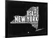 New York Black and White Map-NaxArt-Framed Art Print