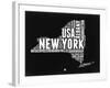 New York Black and White Map-NaxArt-Framed Art Print