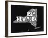 New York Black and White Map-NaxArt-Framed Art Print