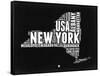 New York Black and White Map-NaxArt-Framed Stretched Canvas