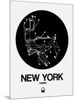 New York Black Subway Map-NaxArt-Mounted Art Print