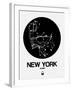 New York Black Subway Map-NaxArt-Framed Art Print