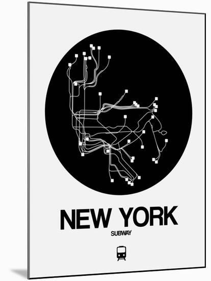 New York Black Subway Map-NaxArt-Mounted Art Print