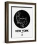 New York Black Subway Map-NaxArt-Framed Art Print