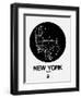 New York Black Subway Map-NaxArt-Framed Art Print