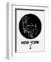 New York Black Subway Map-NaxArt-Framed Art Print