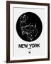 New York Black Subway Map-NaxArt-Framed Art Print