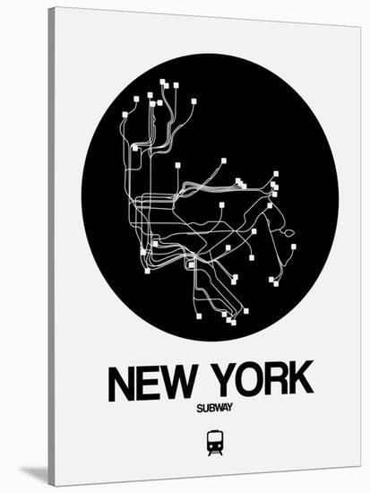 New York Black Subway Map-NaxArt-Stretched Canvas