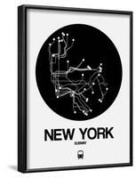 New York Black Subway Map-NaxArt-Framed Art Print