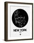 New York Black Subway Map-NaxArt-Framed Art Print