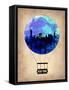 New York Blue Air Balloon-NaxArt-Framed Stretched Canvas