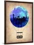 New York Blue Air Balloon-NaxArt-Framed Art Print