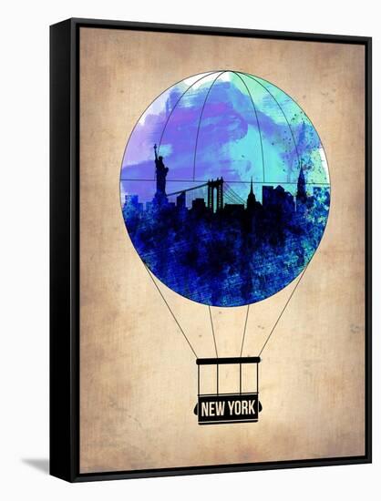 New York Blue Air Balloon-NaxArt-Framed Stretched Canvas