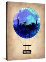 New York Blue Air Balloon-NaxArt-Stretched Canvas