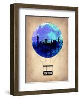 New York Blue Air Balloon-NaxArt-Framed Art Print