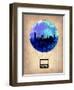 New York Blue Air Balloon-NaxArt-Framed Art Print