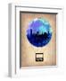 New York Blue Air Balloon-NaxArt-Framed Art Print